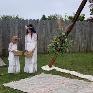 Lace flower girl boho dress